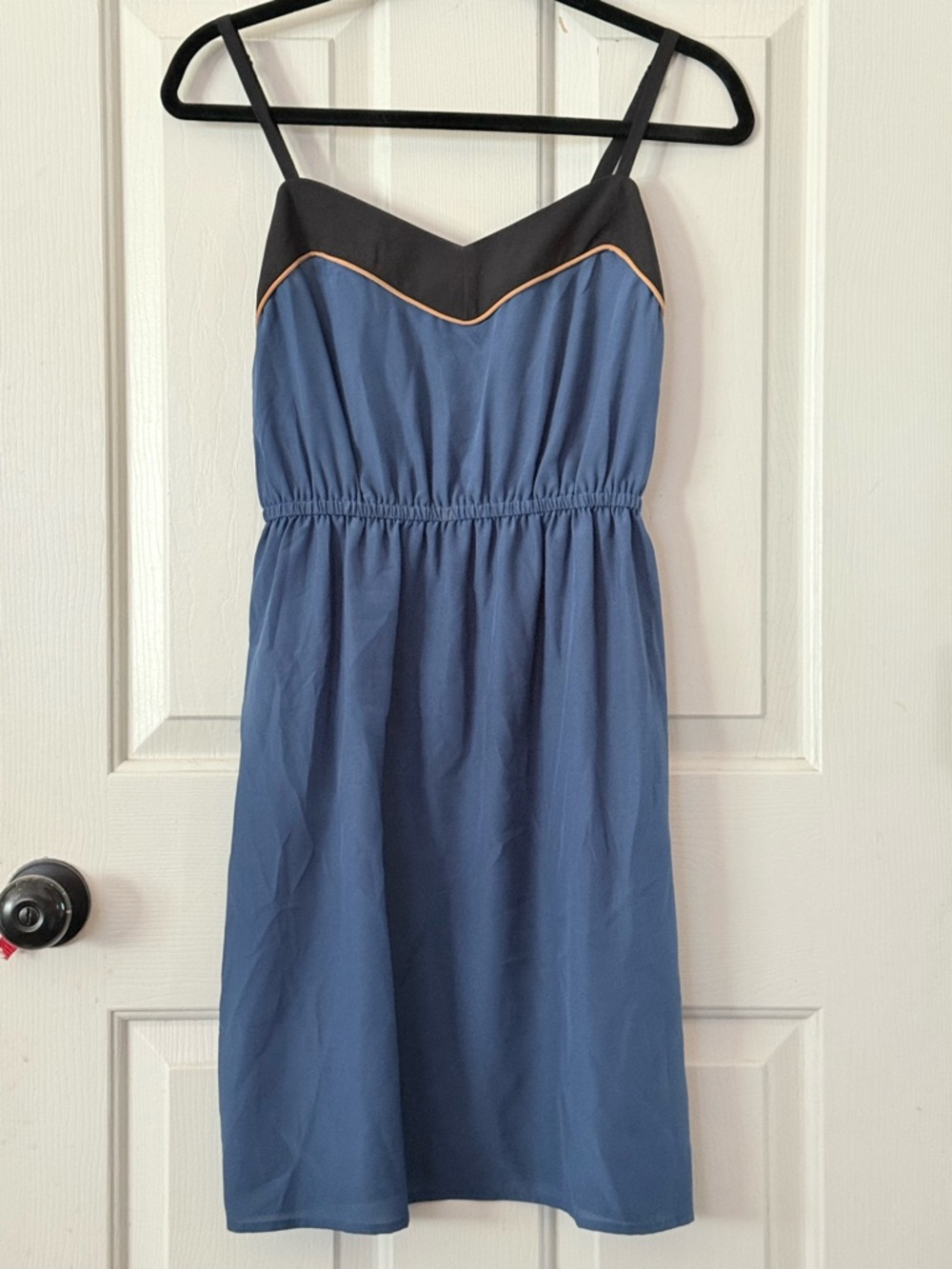 * LOFT Blue Sundress with Black Trim